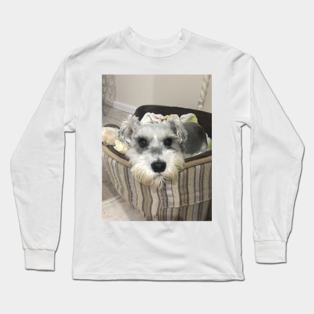 Cute Schnauzer Long Sleeve T-Shirt by Wacky and Wild Shirts